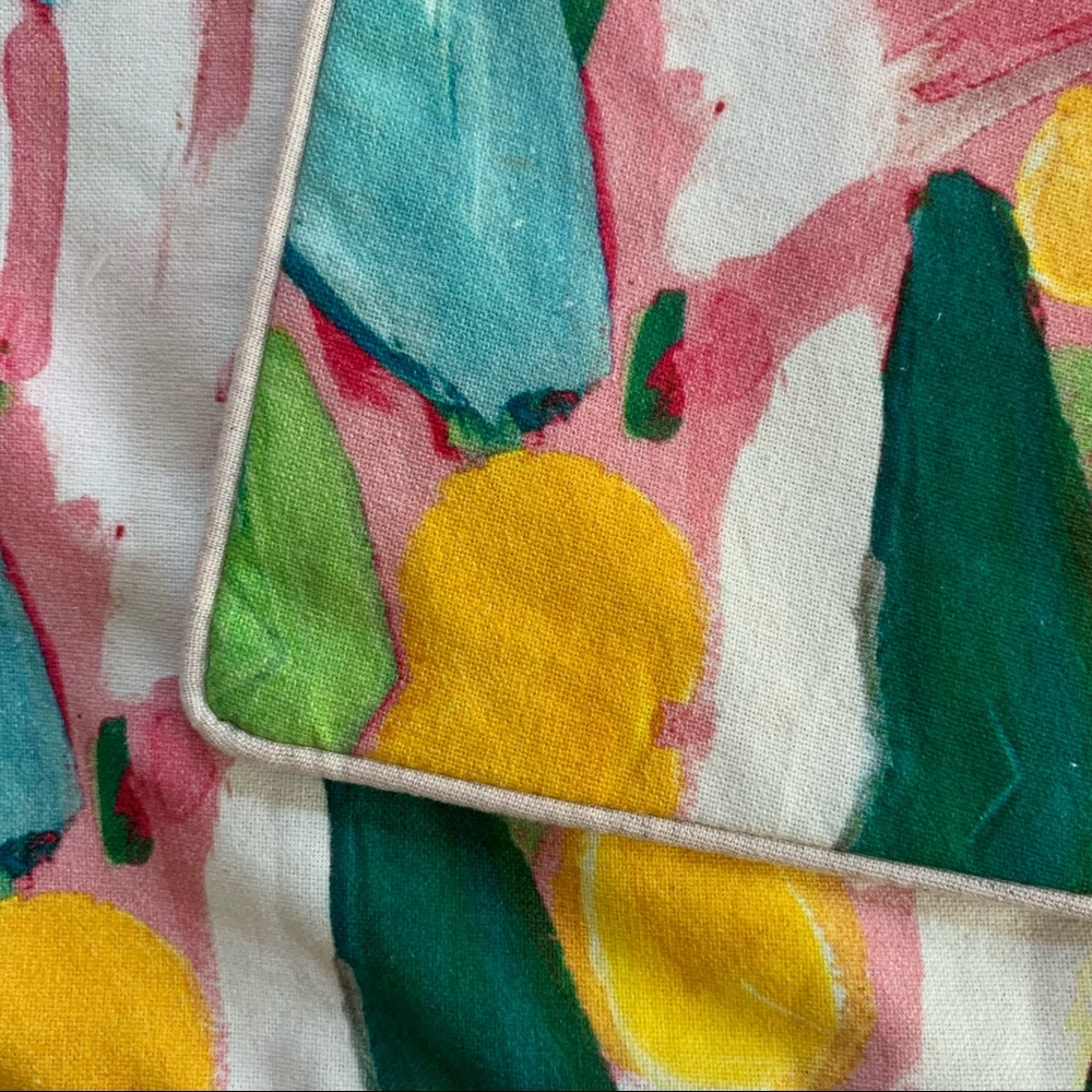 (Pair of 2) LULU DK Crate & Barrel of  'Lulu Flower Print Pillow Cover' - Picture 3 of 15